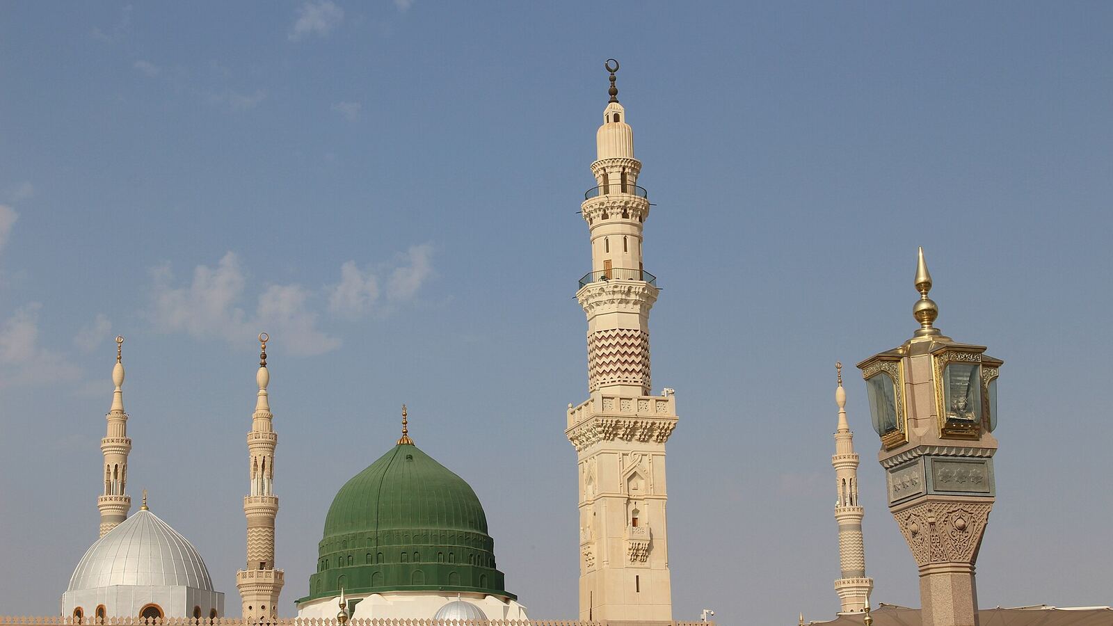 De Profetenmoskee in Medina met de groene koepel